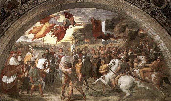RAFFAELLO Sanzio The Meeting between Leo the Great and Attila Norge oil painting art